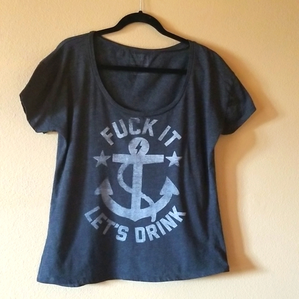 Grey anchor drink shirt